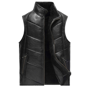 Breathable Waterproof Windproof Eco-Friendly Casual Genuine Leather Reversible Vest High Quality Thick Customizable Men Warm - Product Image 2