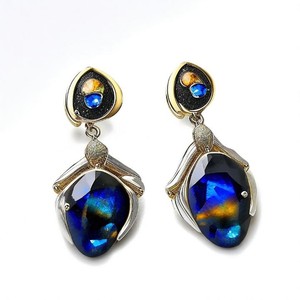 Lapis Lazuli Gemstone fait à la main 925 bijoux en argent sterling massif boucle d'oreille pour femmes et filles - Product Image 4
