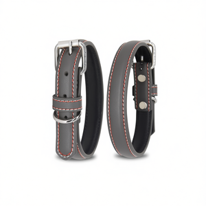 Raised Center Design PU Dog <b>Collar</b> for <b>Pets</b> - Product Image 2