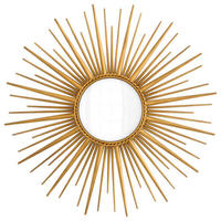 Miroir mural moderne en laiton antique à motif circulaire, en forme de soleil, épaisseur 5 mm, fait main, décoration murale pour mariages