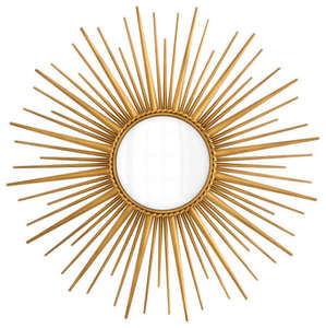 Miroir mural moderne en forme de soleil à motif circulaire en laiton antique Décoration murale pour mariages Design contemporain - Product Image 1
