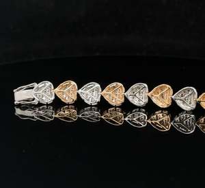 Pulsera de corazón de oro y diamantes de 10K, regalo para ella, joyería de la suerte, pulsera de fe brillante delicada para mujer - Product Image 4