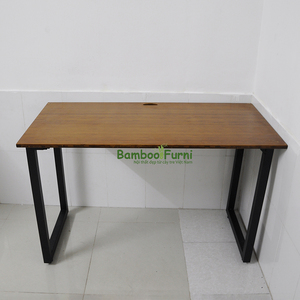 Natural Bamboo Folding <b>Table</b> 120x60x75cm Minimalist Design <b>Portable</b> Square Shape HDPE Material - Product Image 3
