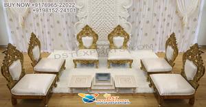 Sillas Vedi de asiento bajo para Mandaps de boda, elegantes sillas de madera para boda, Mandap, elegantes sillas de madera para boda, Australia - Product Image 6