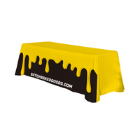 Housse de table drapée personnalisée OEM avec logo imprimé, nappe extensible en spandex pour la décoration de mariage, de banquet et de fête