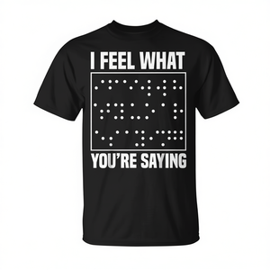 T-shirt promozionale per la sensibilizzazione sulla ipovisione, abbigliamento per la cecità e la lettura Braille per chi ha problemi di vista - Product Image 2