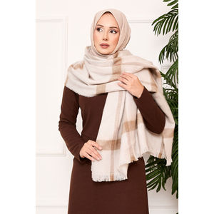 Écharpe en fourrure de vison tissée, ensemble élégant de châle, de gants et de chapeau - Product Image 5