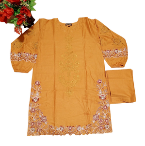 ชุดสูทผ้าฝ้ายปักลายสำหรับผู้หญิงชุดอินเดียและปากีสถาน3ชิ้นขนาดพลัสไซส์ - Product Image 3