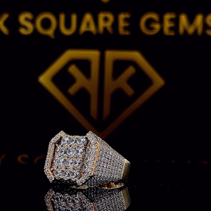 Women's Hip Hop Moissanite Diamond Oval Cut Heart Shape <b>Statement</b> <b>Ring</b> Iced Anniversary Gift for Her White Gold <b>Silver</b> Plated - Product Image 4