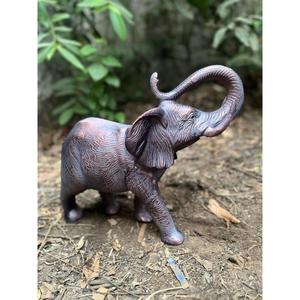 Sculpture d'éléphant en bronze, fournitures de jardin de style campagnard, petite statue d'éléphant antique faite à la main et ornement pour la décoration - Product Image 2