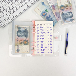 A6 trong suốt mềm PVC 6-Ring lá lỏng ràng buộc bao gồm Snap Nút Đóng cửa cho 6 lỗ kế hoạch trang Refill Bộ - Product Image 6