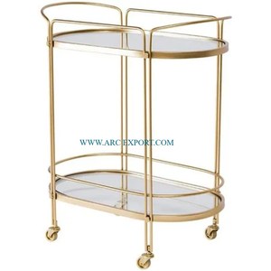 Fait de 2 chariots de service décoratifs en métal et en marbre Trending Designing Handmade Hotels Home Decoration Food Service Carts - Product Image 6