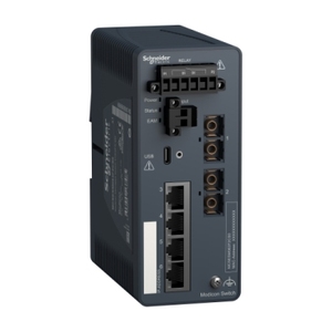 Switch di Rete Gestito Schneider Electric MCSESM063F2CS0 Modicon con 4 Porte in Rame e 2 Porte in Fibra Ottica - Product Image 1