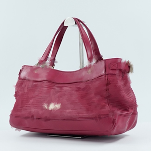 Sac fourre-tout pour femme en cuir véritable <span class=keywords><strong>bordeaux</strong></span> froncé, de marque de créateur d'occasion, souple, à porter à l'épaule, idéal pour le quotidien, le shopping et le travail - Product Image 1