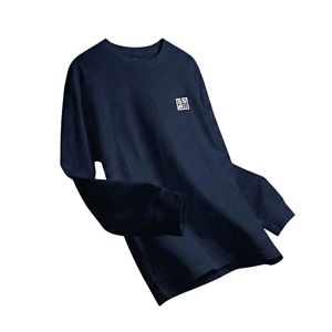 เสื้อสเวตเชิ้ตแขนยาวผ้าฝ้าย คอกลม ใส่ได้ทั้งชายและหญิง ทรงหลวม ระบายอากาศได้ดี สีดำล้วน ดีไซน์เรียบง่าย ใส่ได้ทุกฤดูกาล สวมใส่สบายๆ - Product Image 3