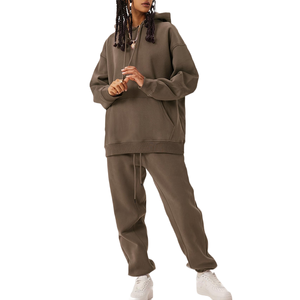 Conjunto Deportivo de Sudadera con Hombros Caídos y Pantalones Extra Grandes de Alta Calidad Personalizado al por Mayor para Mujer, Perfecto para Uso Diario - Product Image 1