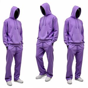 Precio de fábrica personalizado hombres trajes de gran tamaño al por mayor 100% algodón chándal ropa deportiva gimnasios chándal conjunto chándal - Product Image 5