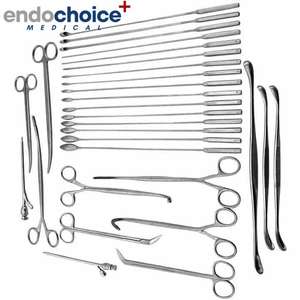 Endochoice Premium Ensemble d'instruments chirurgicaux manuels de 44 pièces Matériau en acier inoxydable pour cholécystectomie et traitement des calculs biliaires - Product Image 4