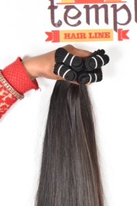 Extensions de cheveux humains indiens 100% couleurs, noirs, non traités, cuticules alignées, tissage, bon marché, pour femmes - Product Image 4