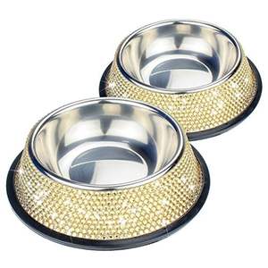 Mangeoire décorative pour animaux de compagnie en métal avec bols polonais miroir et design surélevé idéal pour des habitudes alimentaires saines - Product Image 4