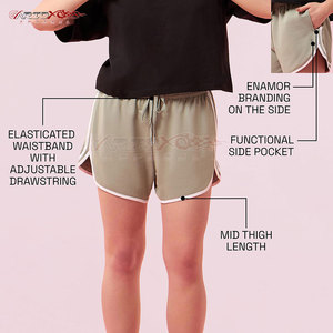 Pantalones cortos deportivos para correr para mujer con dobladillo dividido lateral y ajuste cómodo para entrenar pantalones cortos transpirables para correr para mujer - Product Image 2