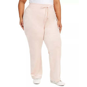 Pantaloni Casual a Gamba Larga da Donna Calvin Klein Taglie Forti, Vita Alta, Vestibilità Ampia, in Chiffon Rosa, Taglia 3X - Product Image 1