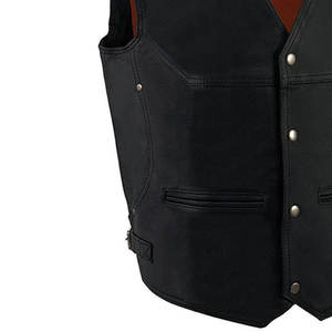 Gilet en cuir élégant pour hommes pour une utilisation décontractée et en moto Doublure intérieure Service OEM fourni gilets en cuir pour hommes - Product Image 6