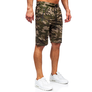 Shorts cargo camouflage pour hommes, coupe ample, en tissu de coton respirant, avec plusieurs poches utilitaires, pour un usage décontracté en plein air en été - Product Image 3