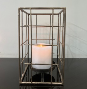 เชิงเทียนลวดเหล็กสีแดงงานแฮนด์เมดเชิงเทียนโลหะสีแดงดีไซน์สร้างสรรค์เชิงเทียนสำหรับตกแต่งบ้านงานแต่งงาน - Product Image 4