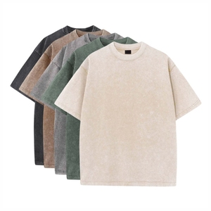 Camiseta para hombre, venta al por mayor, logotipo personalizado, camiseta lavada con ácido Vintage, Camiseta de algodón pesado para hombre en blanco - Product Image 6