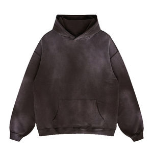 Nouvel An Respirant Fabricant Personnalisé Surdimensionné Pierre Acide Lavé à Capuche Peinture Verte Coton Lourd Distressed Hoodies - Product Image 1