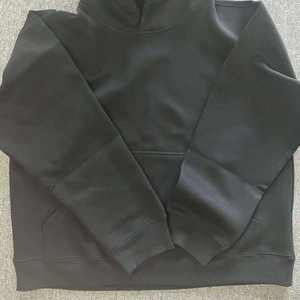 Sudaderas con capucha de peso pesado negro en blanco de alta calidad Sudaderas con capucha de hombro caído de doble sombrero Sudaderas con capucha no esponjosas de moda - Product Image 1