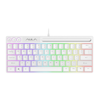 Clavier d'ordinateur AULA F3061 blanc à membrane USB 2.0 TKL mini 61 touches RGB portable pour jeux avec mécanique Gateron, état neuf