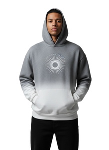 Low MOQ Custom Sun Faded Hoodie Heavyweight 100% Cotton Oversized Vintage Acid Wash Distressed Fleece Pullover Streetwear Men - Product Image 1