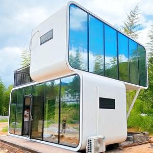 Cabine modulaire préfabriquée portable en verre double de 20 pieds, 30 pieds, 40 pieds pour hôtel, bureau, complexe hôtelier - Product Image 2