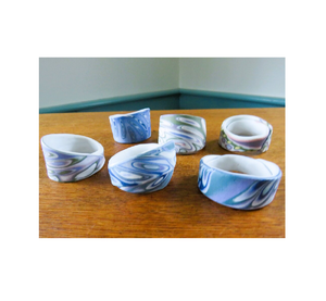 Nouveau designer artisanat rond de serviette en céramique blanche décor de table en porcelaine céramique blanche anneaux de serviette en gros - Product Image 5