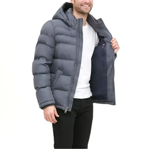 Veste matelassée personnalisée pour hommes avec col à capuche élégant, nouveau manteau, veste matelassée de créateur personnalisée pour hommes, 2025 - Product Image 3