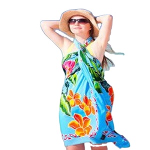 New Fashionable Rayon Tie Dye Collection Loose Fitted Waist Tie <b>String</b> Casual Women's Beach Wear Casual Long <b>Dresses</b> 20 - Product Image 1