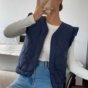 Veste d'extérieur décontractée pour femme, style nouveau, automne-hiver, col montant, sans manches, écologique, imperméable, respirante, coupe-vent - Product Image 2