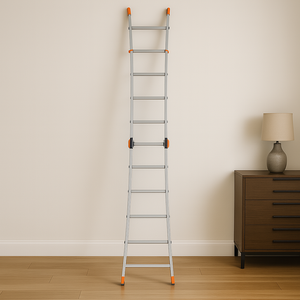 Professional Aluminum <b>Telescopic</b> <b>Ladder</b> 5+5 Reinforced for Multi-Purpose Use Compliant with EN131-4 Standard - Product Image 4