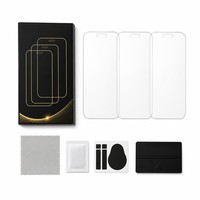 Lot de 3 protections d'écran en verre trempé à couverture intégrale pour iPhone 16 15 14 13 12 11 Pro 8 7 Plus X XS