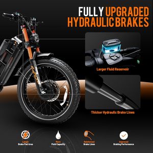 3/2 professionale [2025] 46-50 Mph bici elettrica per adulti, picco 5600W doppio motore Ebike, 60V 80Ah 250 miglia lungo raggio E bici - Product Image 6