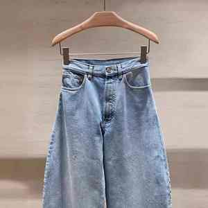 2025 Autumn Women's Casual Cotton Jeans Breathable Mid-Waist Flat Front Distressed Loose Washed <b>Denim</b> <b>Trousers</b> PCS-R-141 - Product Image 3