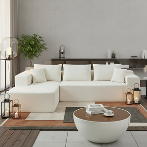 Sofá Modular <span class=keywords><strong>de</strong></span> Pana Gruesa, Sofá Nube, Sofá <span class=keywords><strong>de</strong></span> Pana Gruesa con Rayas Gruesas, Combinación Libre en Forma <span class=keywords><strong>de</strong></span> L, <span class=keywords><strong>de</strong></span> 3 a 6 Plazas - Product Image 2