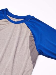 Camisa de béisbol de poliéster ligera de manga raglán de tres cuartos transpirable de secado rápido con inserción lateral de malla hecha en Pakistán - Product Image 3