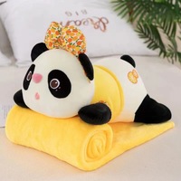 Nouvelle peluche panda créative, jouet en peluche super doux, couverture d'été, oreiller doux, adorable et câlin, poupée de sommeil, soulagement du stress, ODM