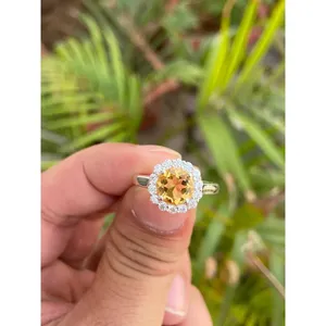 925 Silver Natural Citrine Crystal Ring - Product Image 1