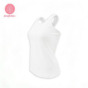 Mukasa White Sleeveless Crew Neck Yoga Shirt Solid Color Breathable Quick-Dry Backless Hollow Out for Women Exercise - Product Image 5