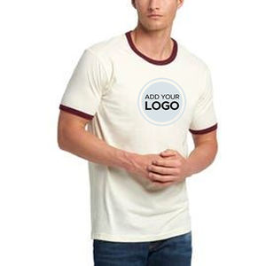 T-shirts en coton avec logo personnalisé pour hommes T-shirt classique et souple pour tous les jours avec sonnerie athlétique - Product Image 1