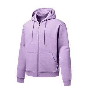 Offre Spéciale hommes de haute qualité couleur unie sweats à capuche vierges 100% coton respirant polaire pleine fermeture éclair sweat à capuche hiver - Product Image 2